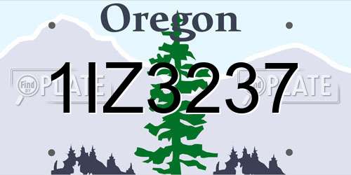 1IZ3237 Oregon License Plate