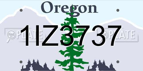 1IZ3737 Oregon License Plate