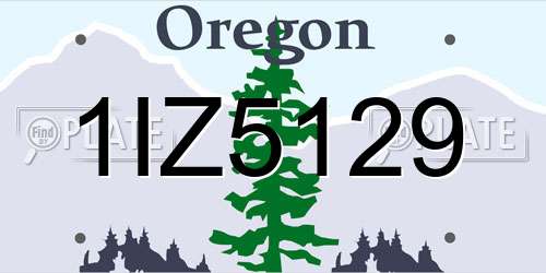1IZ5129 Oregon License Plate
