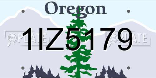 1IZ5179 Oregon License Plate
