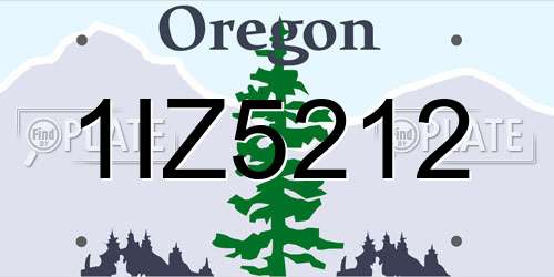 1IZ5212 Oregon License Plate