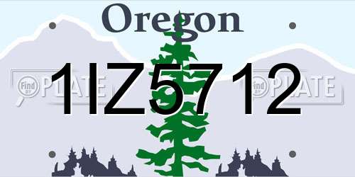 1IZ5712 Oregon License Plate