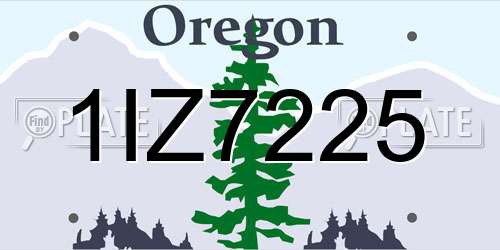 1IZ7225 Oregon License Plate