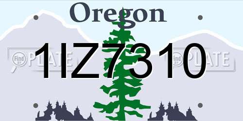 1IZ7310 Oregon License Plate