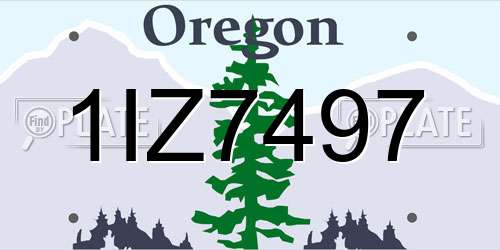 1IZ7497 Oregon License Plate