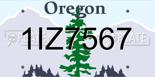 1IZ7567 Oregon License Plate