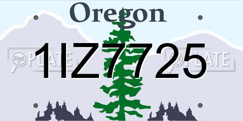 1IZ7725 Oregon License Plate