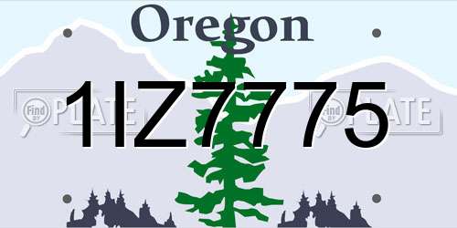 1IZ7775 Oregon License Plate