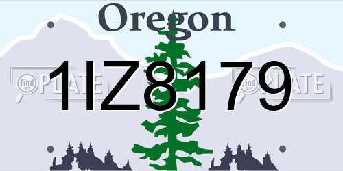 1IZ8179 Oregon License Plate