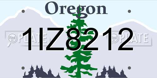 1IZ8212 Oregon License Plate