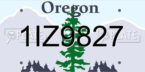 1IZ9827 Oregon License Plate