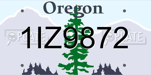 1IZ9872 Oregon License Plate