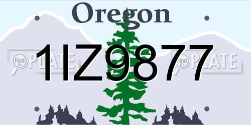 1IZ9877 Oregon License Plate