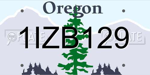 1IZB129 Oregon License Plate