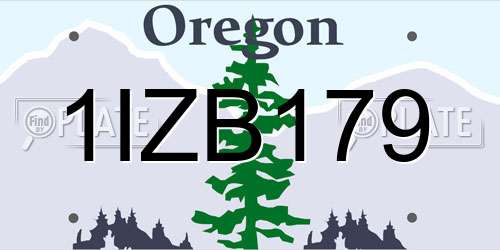 1IZB179 Oregon License Plate