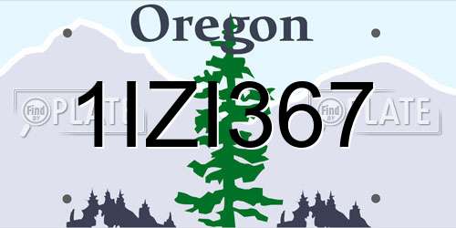 1IZI367 Oregon License Plate