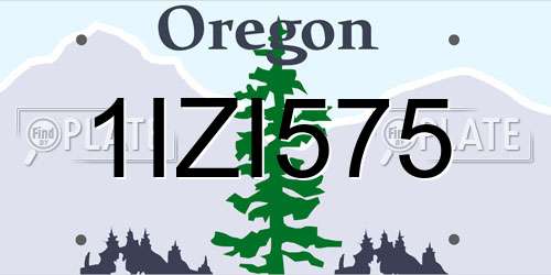 1IZI575 Oregon License Plate