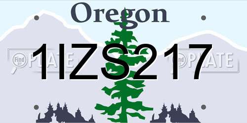 1IZS217 Oregon License Plate