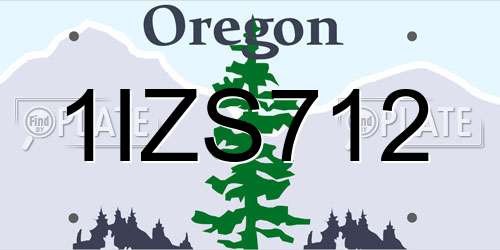 1IZS712 Oregon License Plate