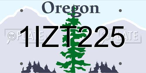 1IZT225 Oregon License Plate