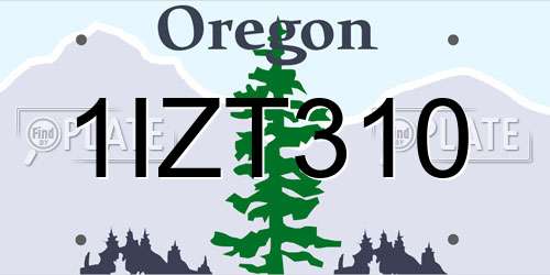 1IZT310 Oregon License Plate