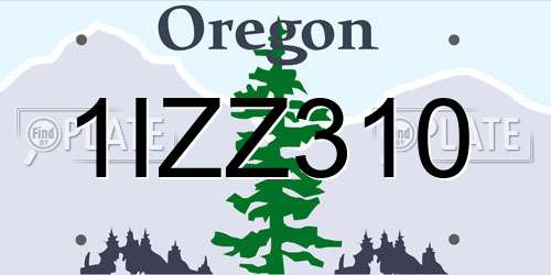 1IZZ310 Oregon License Plate