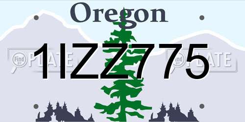 1IZZ775 Oregon License Plate