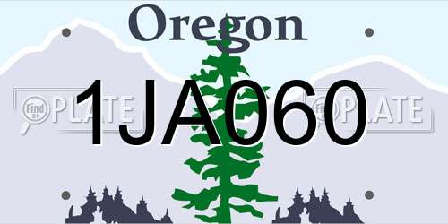 1JA060 Oregon License Plate