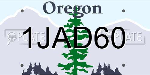 1JAD60 Oregon License Plate