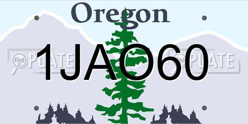 1JAO60 Oregon License Plate