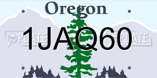 1JAQ60 Oregon License Plate