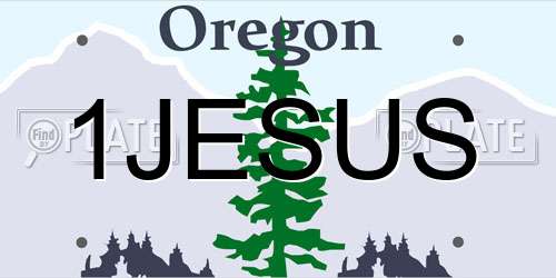 1JESUS Oregon License Plate