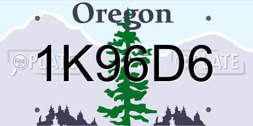1K96D6 Oregon License Plate