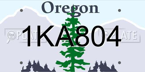 1KA804 Oregon License Plate