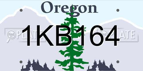 1KB164 Oregon License Plate