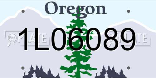 1L06089 Oregon License Plate