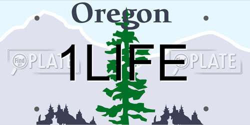 1LIFE Oregon License Plate