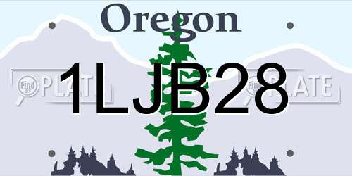 1LJB28 Oregon License Plate