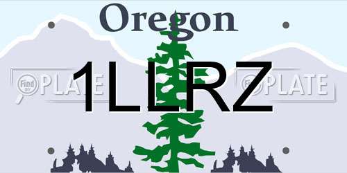1LLRZ Oregon License Plate