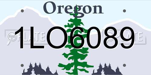 1LO6089 Oregon License Plate