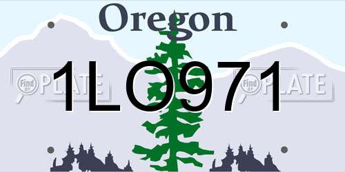 1LO971 Oregon License Plate