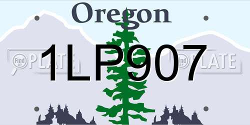 1LP907 Oregon License Plate