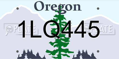 1LQ445 Oregon License Plate