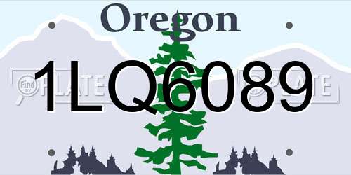 1LQ6089 Oregon License Plate