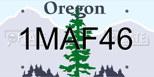1MAF46 Oregon License Plate