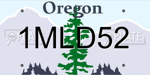 1MLD52 Oregon License Plate