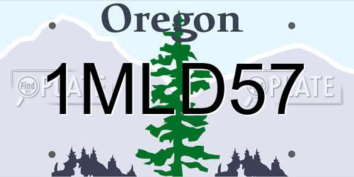 1MLD57 Oregon License Plate