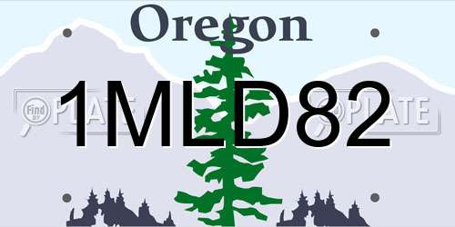 1MLD82 Oregon License Plate
