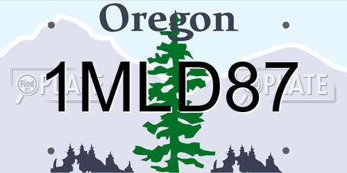 1MLD87 Oregon License Plate
