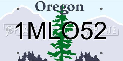 1MLO52 Oregon License Plate